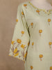 Ivory Floral Printed Cotton Salwar Suit With Dupatta