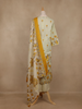 Ivory Floral Printed Cotton Salwar Suit With Dupatta