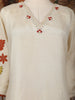 Ivory Floral Printed Cotton Salwar Suit with Rust Printed Dupatta