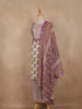 Ivory Floral Printed Design Cotton Straight Cut Salwar Suit
