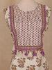 Ivory Floral Printed Design Cotton Straight Cut Salwar Suit
