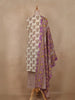Ivory Floral Printed Design Cotton Straight Cut Salwar Suit
