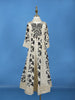 Ivory Floral Printed Kids Cotton Gown With Embroidered Yoke