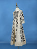 Ivory Floral Printed Kids Cotton Gown With Embroidered Yoke