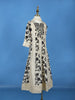 Ivory Floral Printed Kids Cotton Gown With Embroidered Yoke