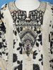 Ivory Floral Printed Kids Cotton Gown With Embroidered Yoke