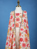 Ivory Floral Printed Kids Palazzo Suit With Cape Jacket