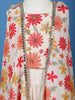 Ivory Floral Printed Kids Palazzo Suit With Cape Jacket