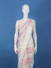 Ivory Floral Printed Synthetic Saree With Thread Embroidered Border - Diadem