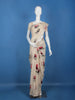Ivory Floral Prints Sequins Design Chiffon Saree
