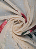 Ivory Floral Prints Sequins Design Chiffon Saree