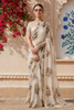 Ivory Floral Sequins Embroidered Design Chiffon Saree