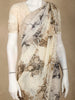 Ivory Floral Sequins Embroidered Design Chiffon Saree