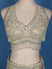 Ivory Floral Sequins Embroidered Mermaid Net Lehenga With Dupatta