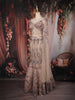 Ivory Floral Sequins and Beads Embroidered Design Mermaid Net Lehenga