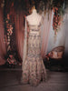 Ivory Floral Sequins and Beads Embroidered Design Mermaid Net Lehenga