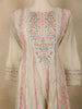 Ivory Floral Thread Embroidered Design Cotton Straight Cut Salwar Suit with Dupatta