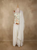 Ivory Floral Thread Embroidered Design Georgette Palazzo Suit with Dupatta