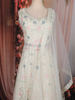 Ivory Floral Thread Embroidery Design Net Engagement Gown with Dupatta