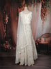 Ivory Floral Thread Embroidery Design Net Engagement Gown with Dupatta