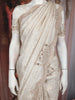 Ivory Floral Woven Banarasi Silk Saree with Designer Border