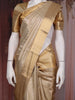 Ivory Floral and Paisley Woven Kanchipuram Tissue Silk Saree