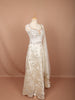 Ivory Gold Floral Brocade Zari Woven Design Organza Fancy Lehenga with Matching Dupatta