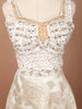 Ivory Gold Floral Brocade Zari Woven Design Organza Fancy Lehenga with Matching Dupatta