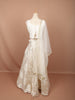 Ivory Gold Floral Brocade Zari Woven Design Organza Fancy Lehenga with Matching Dupatta