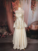 Ivory Gold Floral Embroidered Tissue Peplum Palazzo with Dupatta