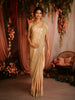 Ivory Gold Floral Heavy Sequins and Beads Embroidered Tissue Designer Saree