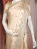 Ivory Gold Floral Heavy Sequins and Beads Embroidered Tissue Designer Saree