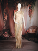 Ivory Gold Floral Heavy Sequins and Beads Embroidered Tissue Designer Saree