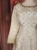 Ivory Gold Floral Zari Woven Design Tissue Silk Anarkali Suit with Dupatta