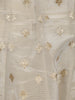 Ivory Gold Floral Zari Woven Design Tissue Silk Anarkali Suit with Dupatta