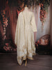Ivory Gold Floral Zari Woven Design Tissue Silk Anarkali Suit with Dupatta