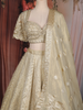 Ivory Gold Heavy Zari and Sequins Embroidered Design Banarasi Silk Designer Lehenga with Dupatta