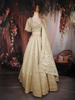 Ivory Gold Heavy Zari and Sequins Embroidered Design Banarasi Silk Designer Lehenga with Dupatta