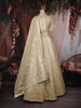 Ivory Gold Heavy Zari and Sequins Embroidered Design Banarasi Silk Designer Lehenga with Dupatta