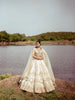 Ivory Gold Zari Embroidered Bridal Silk Lehenga Set - Diadem
