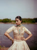 Ivory Gold Zari Embroidered Bridal Silk Lehenga Set - Diadem