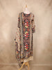 Ivory Kashmiri Floral Printed Design Crepe Straight Cut Salwar Suit with Dupatta