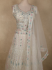 Ivory Mirror and Thread Embroidered Design Net Lehenga With Dupatta