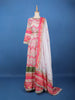 Ivory Multi-Floral Printed Anarkali Cotton Gown with Dupatta - Diadem
