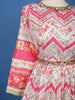 Ivory Multi-Floral Printed Anarkali Cotton Gown with Dupatta - Diadem