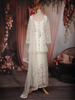 Ivory Pastel Floral Sequins Embroidered Net Palazzo with Dupatta