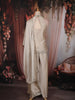 Ivory Peacock Stone Embellished and Beads Design Georgette Palazzo Suit with Dupatta