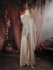 Ivory Peacock Stone Embellished and Beads Design Georgette Palazzo Suit with Dupatta