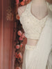 Ivory Pearl and Sequins Embroidered Satin Ready-to-Wear Saree with Designer Blouse