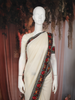 Ivory Sequins Embroidered Design Chiffon Saree with Floral Border